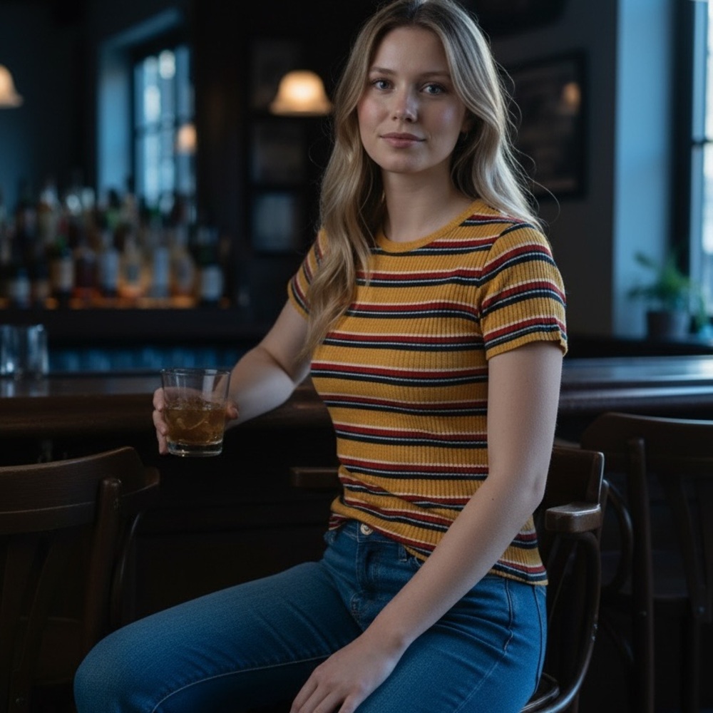 Striped Ribbed Knit Top